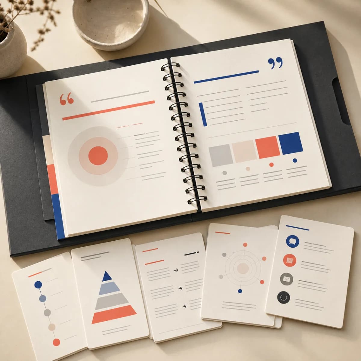Обложка набора «Голос без маски — Brand Voice Playbook» с примерами включённых макетов